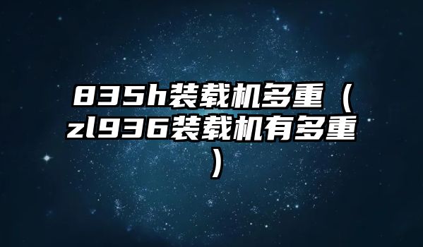 835h裝載機(jī)多重（zl936裝載機(jī)有多重）