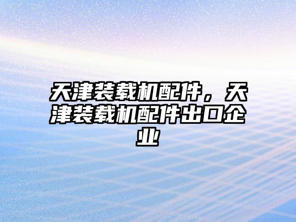 天津裝載機配件，天津裝載機配件出口企業