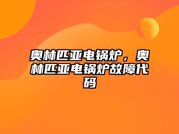 奧林匹亞電鍋爐，奧林匹亞電鍋爐故障代碼