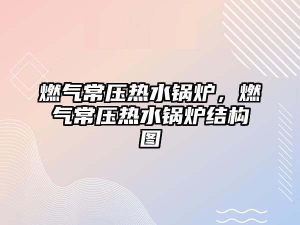 燃氣常壓熱水鍋爐，燃氣常壓熱水鍋爐結構圖