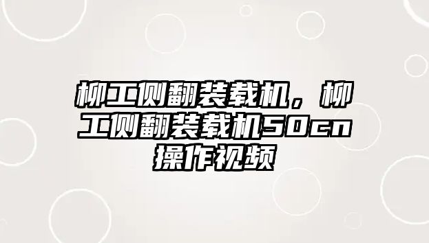 柳工側翻裝載機，柳工側翻裝載機50cn操作視頻