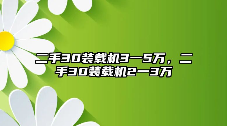 二手30裝載機3一5萬，二手30裝載機2一3萬