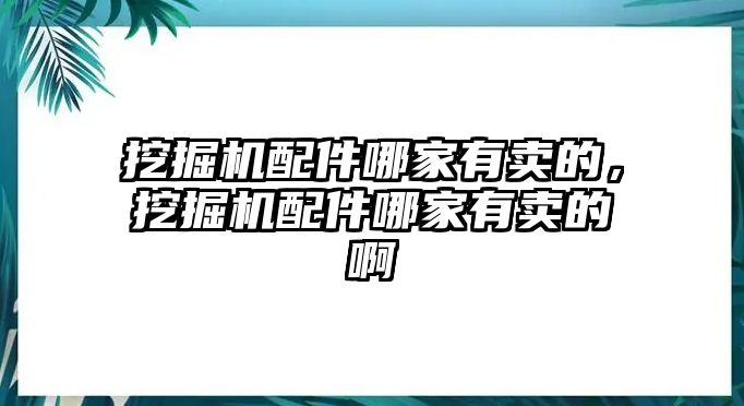 挖掘機配件哪家有賣的，挖掘機配件哪家有賣的啊