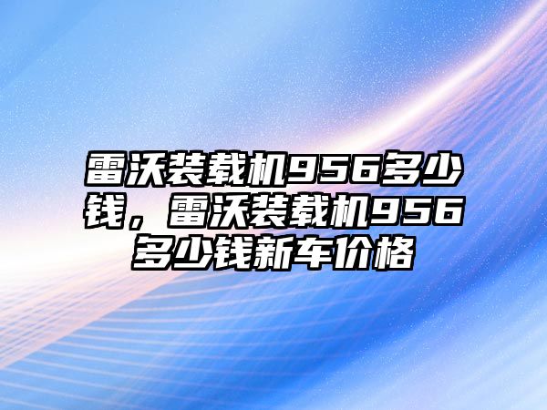 雷沃裝載機956多少錢，雷沃裝載機956多少錢新車價格