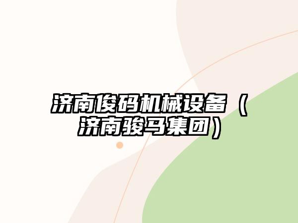 濟(jì)南俊碼機(jī)械設(shè)備（濟(jì)南駿馬集團(tuán)）