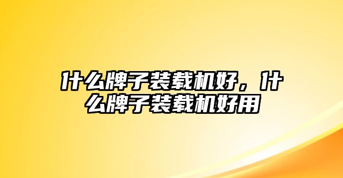 什么牌子裝載機(jī)好，什么牌子裝載機(jī)好用