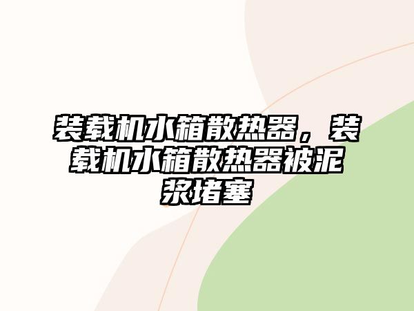 裝載機水箱散熱器，裝載機水箱散熱器被泥漿堵塞