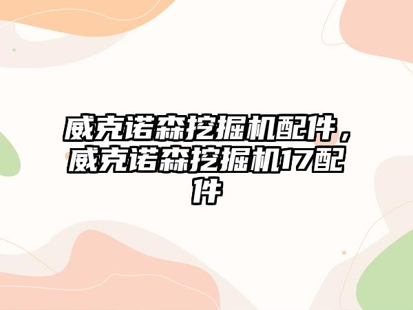 威克諾森挖掘機配件，威克諾森挖掘機17配件