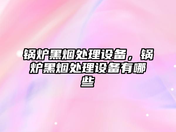 鍋爐黑煙處理設備，鍋爐黑煙處理設備有哪些