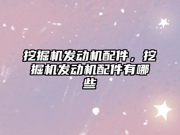 挖掘機發動機配件，挖掘機發動機配件有哪些