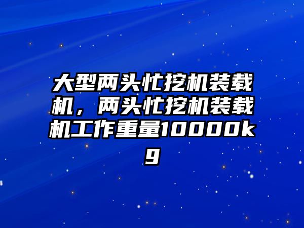 大型兩頭忙挖機裝載機，兩頭忙挖機裝載機工作重量10000kg