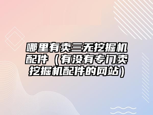 哪里有賣三無挖掘機配件（有沒有專門賣挖掘機配件的網(wǎng)站）