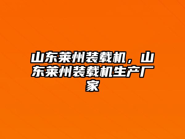 山東萊州裝載機(jī)，山東萊州裝載機(jī)生產(chǎn)廠家