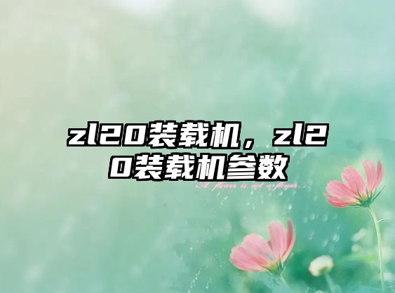 zl20裝載機，zl20裝載機參數