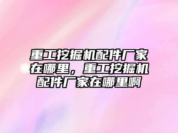 重工挖掘機配件廠家在哪里，重工挖掘機配件廠家在哪里啊