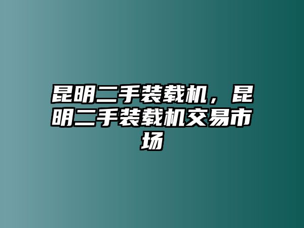 昆明二手裝載機，昆明二手裝載機交易市場