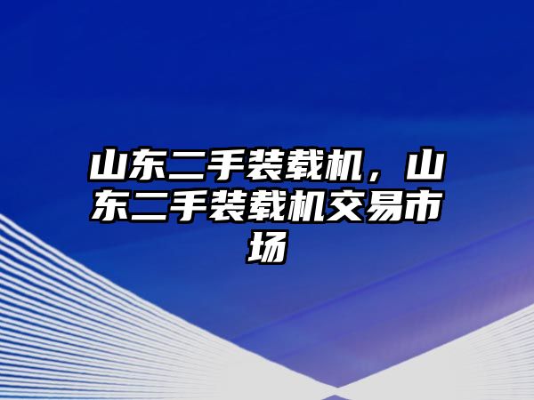 山東二手裝載機(jī)，山東二手裝載機(jī)交易市場(chǎng)