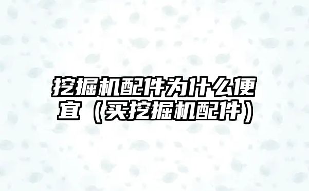 挖掘機配件為什么便宜（買挖掘機配件）