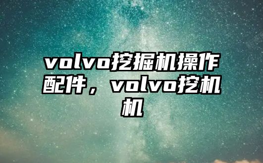 volvo挖掘機操作配件，volvo挖機機