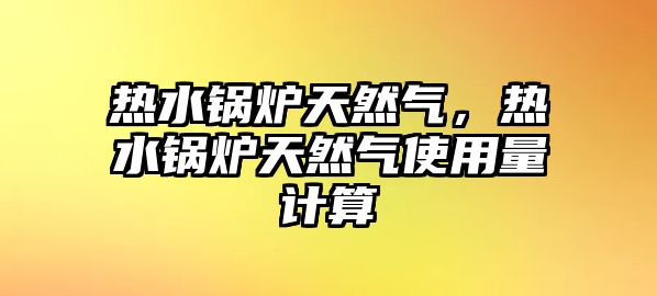 熱水鍋爐天然氣，熱水鍋爐天然氣使用量計算