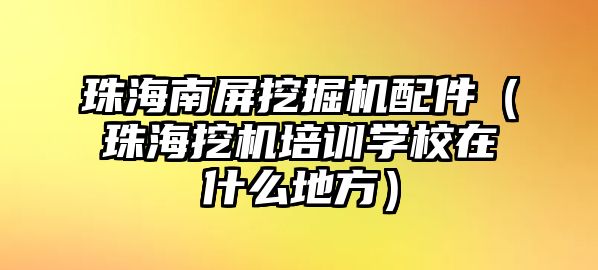 珠海南屏挖掘機配件（珠海挖機培訓學校在什么地方）