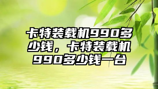 卡特裝載機(jī)990多少錢(qián)，卡特裝載機(jī)990多少錢(qián)一臺(tái)