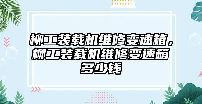 柳工裝載機維修變速箱，柳工裝載機維修變速箱多少錢