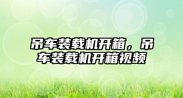 吊車裝載機開箱，吊車裝載機開箱視頻