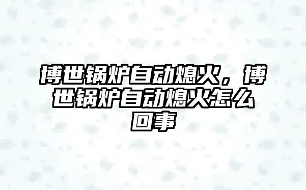 博世鍋爐自動熄火，博世鍋爐自動熄火怎么回事