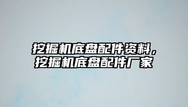 挖掘機底盤配件資料，挖掘機底盤配件廠家