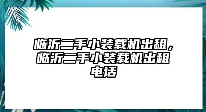 臨沂二手小裝載機出租，臨沂二手小裝載機出租電話