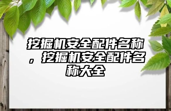 挖掘機安全配件名稱，挖掘機安全配件名稱大全