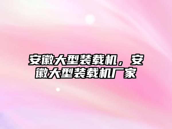 安徽大型裝載機，安徽大型裝載機廠家