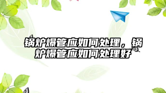 鍋爐爆管應如何處理，鍋爐爆管應如何處理好