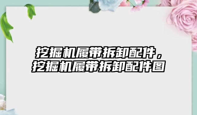 挖掘機履帶拆卸配件，挖掘機履帶拆卸配件圖