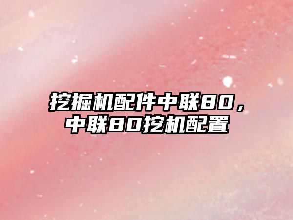 挖掘機(jī)配件中聯(lián)80，中聯(lián)80挖機(jī)配置