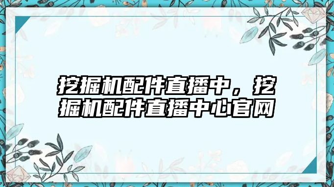 挖掘機配件直播中，挖掘機配件直播中心官網(wǎng)