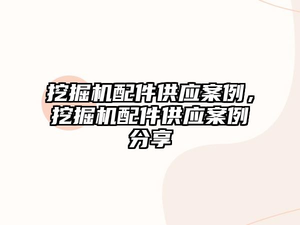 挖掘機配件供應案例，挖掘機配件供應案例分享