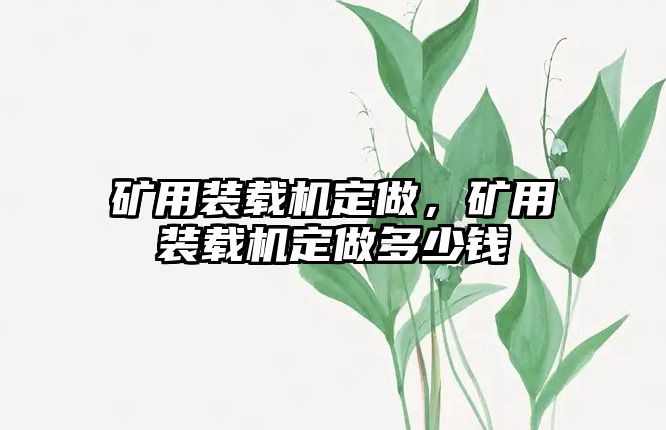 礦用裝載機定做，礦用裝載機定做多少錢