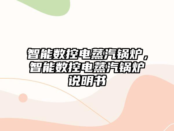 智能數控電蒸汽鍋爐，智能數控電蒸汽鍋爐說明書