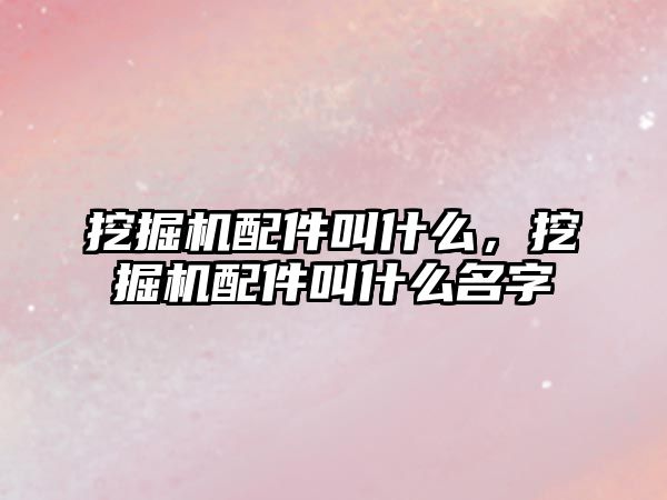 挖掘機配件叫什么，挖掘機配件叫什么名字