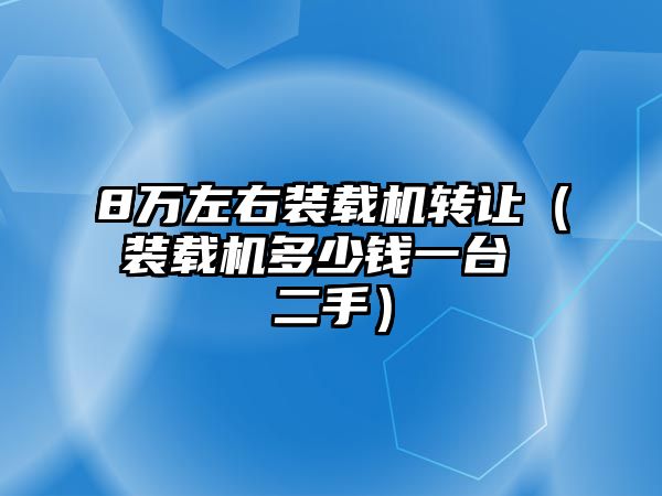 8萬左右裝載機轉讓（裝載機多少錢一臺 二手）