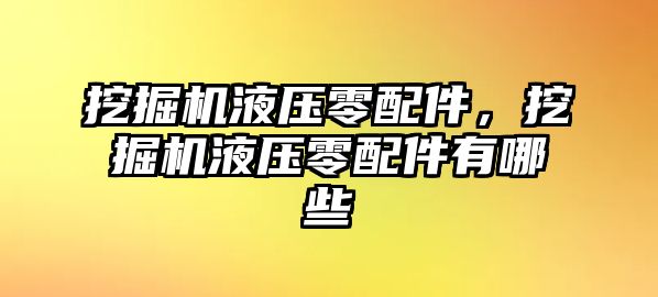 挖掘機液壓零配件，挖掘機液壓零配件有哪些