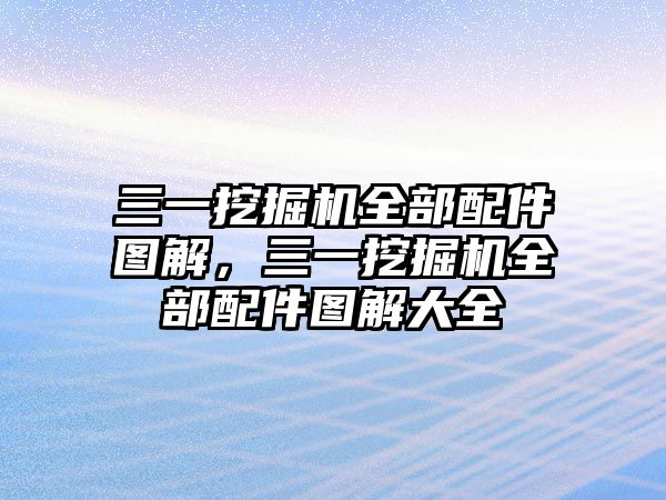 三一挖掘機全部配件圖解，三一挖掘機全部配件圖解大全