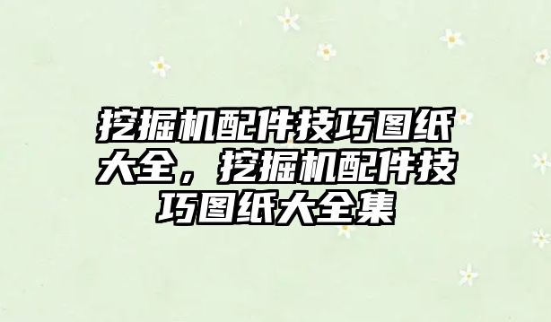 挖掘機(jī)配件技巧圖紙大全，挖掘機(jī)配件技巧圖紙大全集