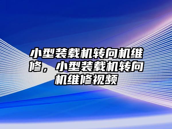 小型裝載機轉向機維修，小型裝載機轉向機維修視頻