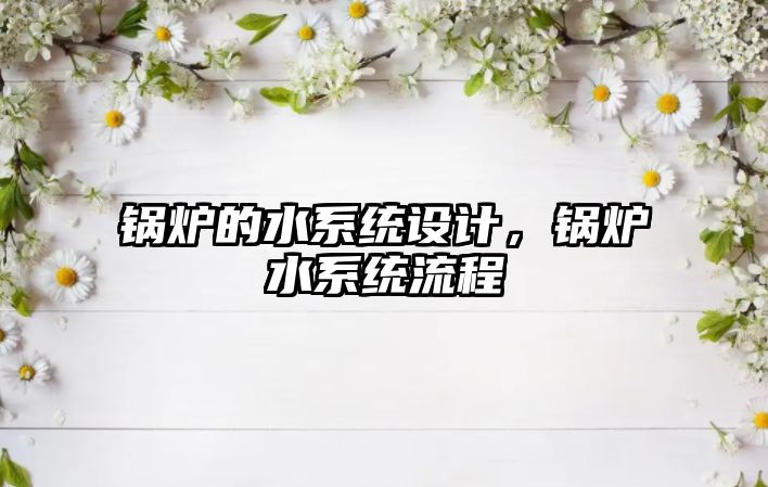 鍋爐的水系統設計，鍋爐水系統流程