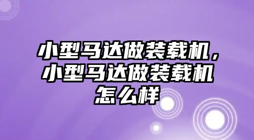 小型馬達做裝載機，小型馬達做裝載機怎么樣