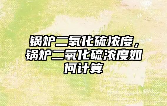 鍋爐二氧化硫濃度，鍋爐二氧化硫濃度如何計算