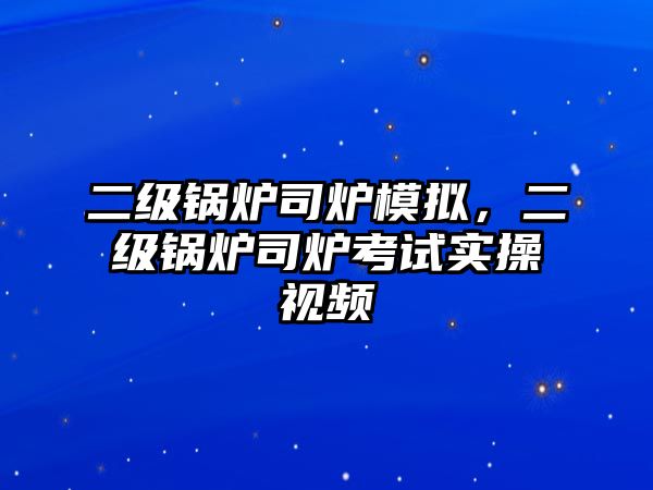 二級鍋爐司爐模擬，二級鍋爐司爐考試實操視頻